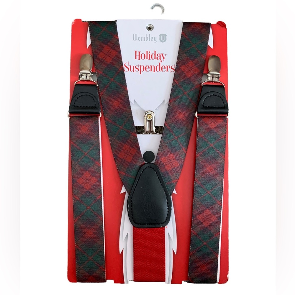 Wembley Tartan Plaid Holiday Suspenders Red Green NWT